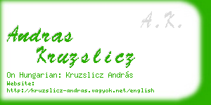 andras kruzslicz business card