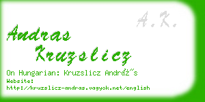 andras kruzslicz business card